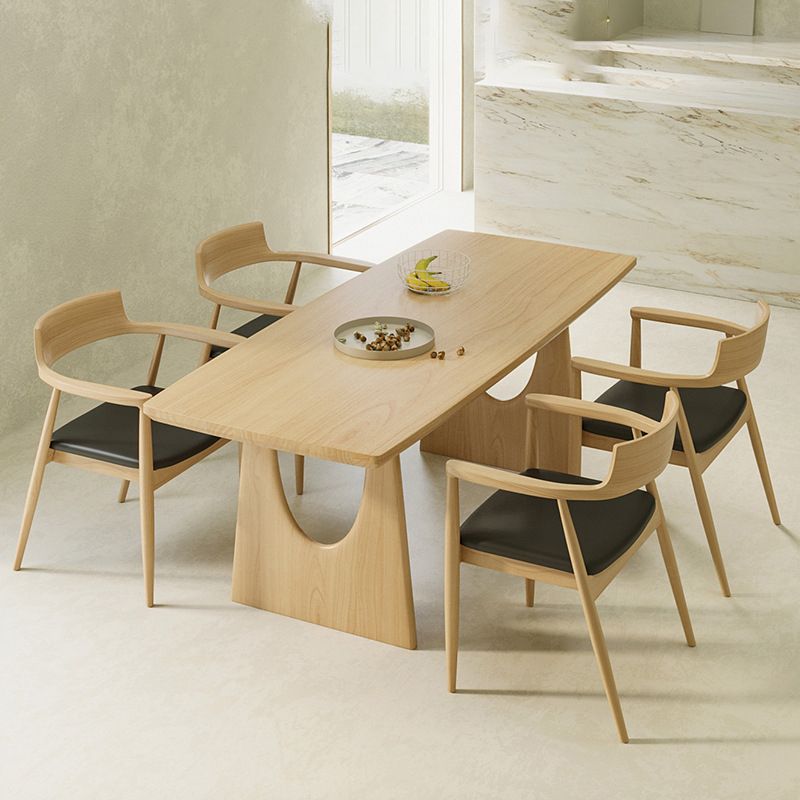 Table à manger rectangulaire à Double piédestal, Table moderne en bois de pin pour le salon