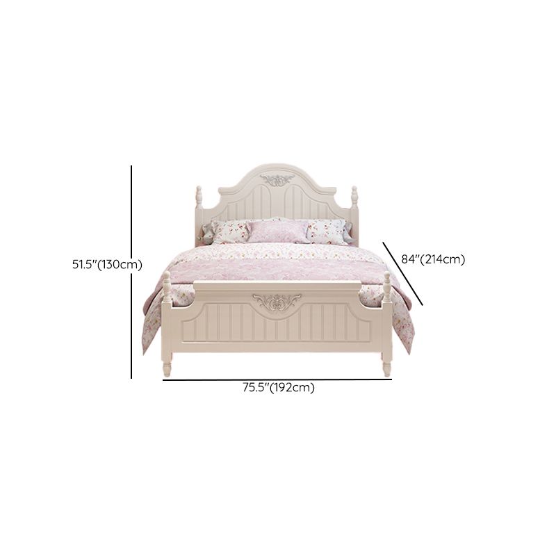 Affiche de campagne française Crème Crème en bois massif Four Affiche Lit avec tête de lit