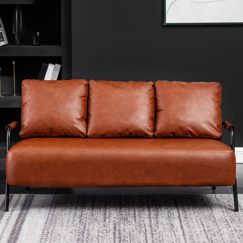 Tuxedo Arm Sofa Three Pillows Settee with Four Balck Legs for Apartment Clearhalo 'furn' 'furn_sofas' 'Furniture' 'furniture_sofas' 'Living Room Furniture' 'Sofa' 'sofas' 1200x1200_0af59526-bb8f-4697-b24f-e907c39fd295