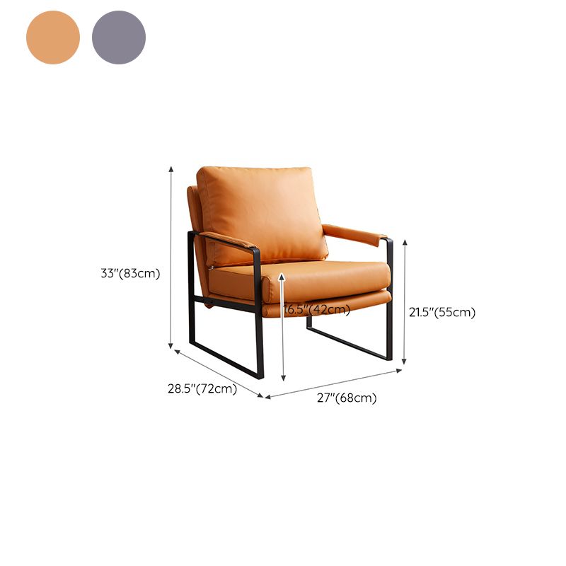 Industrial Arms Included Chair 28.34" Wide Pillow Back Square Arm Chair Clearhalo 'Accent Chairs' 'accent_chairs' 'Chairs & Seating' 'furn' 'furn_accent_chairs' 'Furniture' 'Living Room Furniture' 1200x1200_0af738e5-cadb-41da-8a36-b63408128c8f