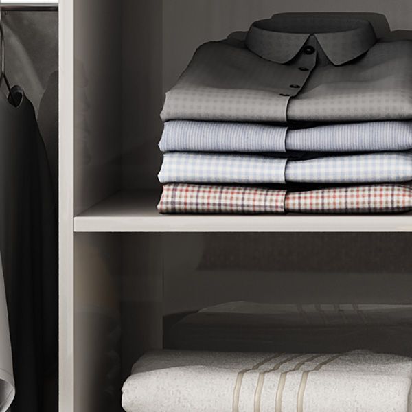 Asta di guardaroba in vetro bianco incluso armadio del guardaroba senza luce