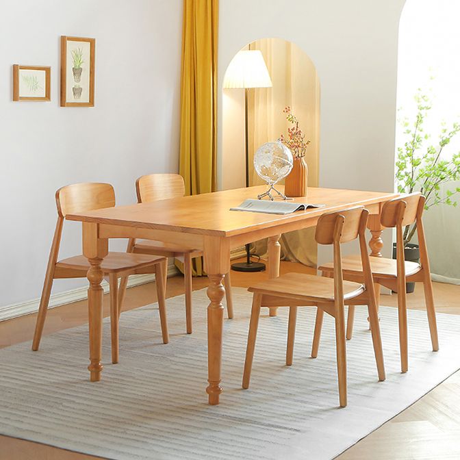 Rectangle Wood Top Dining table Modern Natural Finish Legs Dining Room Table Clearhalo 'Dining Tables & Seating' 'Dining Tables' 'dining_table' 'furn' 'furn_dining_table' 'Furniture' 'Kitchen & Dining Furniture' 1200x1200_0afac954-06a9-470d-8959-e9b36db455d7