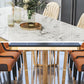 Traditional Luxury Style Dining Table Rectangle Sintered Stone Table with Gold Frame Clearhalo ' dining_table' 'Dining Tables & Seating' 'Dining Tables' 'furn' 'furn_dining_table' 'Furniture' 'furniture_dining_table' 'Kitchen & Dining Furniture' 'kitchen&dining_furn' 'kitchen' 'kitchen_dining_table' 1200x1200_0afdde4a-df24-4aa3-8590-329b69cc645f