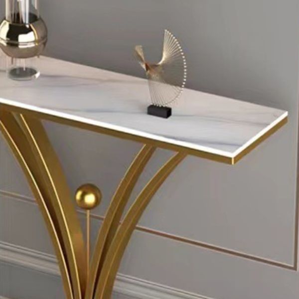 Mesa de sofá de la consola de piedra contemporánea Mesa de metal rectangular para el pasillo