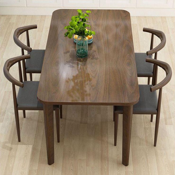 Contemporary Style Solid Wood Rectangle Dining Table 4 Legs Table for Home Clearhalo ' dining_table' 'Dining Tables & Seating' 'Dining Tables' 'Furniture' 'furniture_dining_table' 'Kitchen & Dining Furniture' 'kitchen&dining_furn' 'kitchen' 'kitchen_dining_table' 1200x1200_0b032769-839a-4db9-83ff-5db2c2c958a6