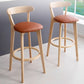 Tabouret de bar en bois de tabouret de comptoir de dossier sans bras industriel avec pédale pour café