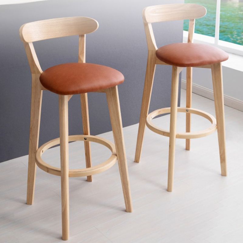 Tabouret de bar en bois de tabouret de comptoir de dossier sans bras industriel avec pédale pour café