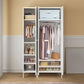 Contemporary Wardrobe Cabinet with Adjustable Shelves Steel Wardrobe Armoire Clearhalo 'Armoires & Wardrobes' 'armoires_wardrobes' 'Bedroom Furniture' 'furn' 'furn_armoires_wardrobes' 'Furniture' 1200x1200_0b045196-3230-49d7-bd90-2e35271d1bb3