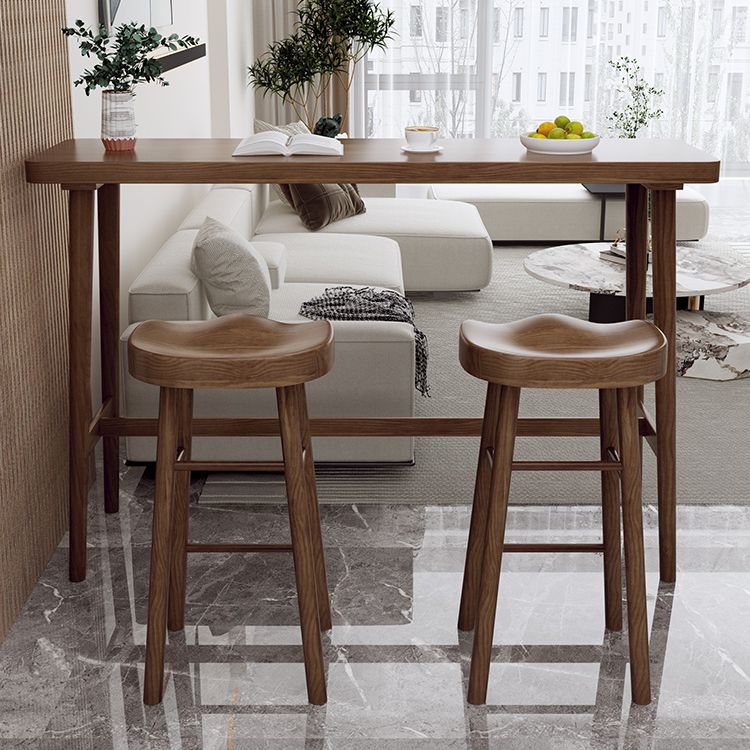 Modern Wooden Bistro Bar Table Rectangle Footrest Bar Table for Living Room Clearhalo 'Bar Furniture' 'Bar Tables' 'bar_tables' 'furn' 'furn_bar_tables' 'Furniture' 'Kitchen & Dining Furniture' 1200x1200_0b075d70-b618-4f1d-8434-4a36d2b6e6a7