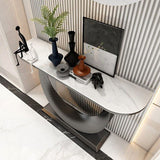 Tavolo di divano console di ferro moderno Stone Mezza Luna Console Tavolino per Hall
