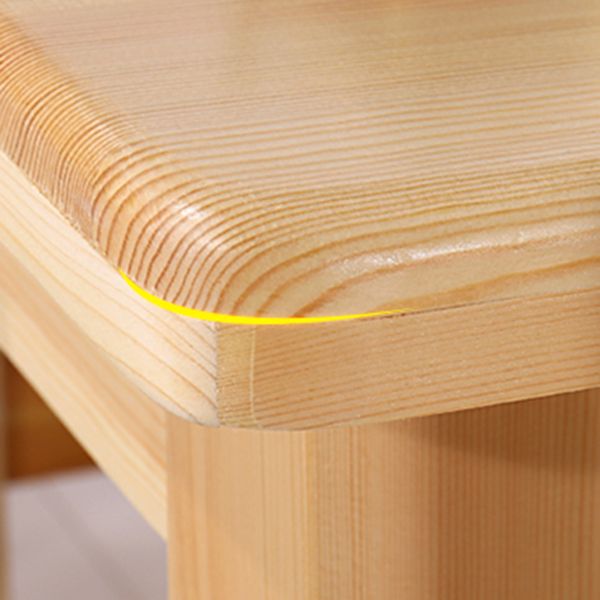 Modern Pine Natural Rectangular Top Dining Table with 4 Legs