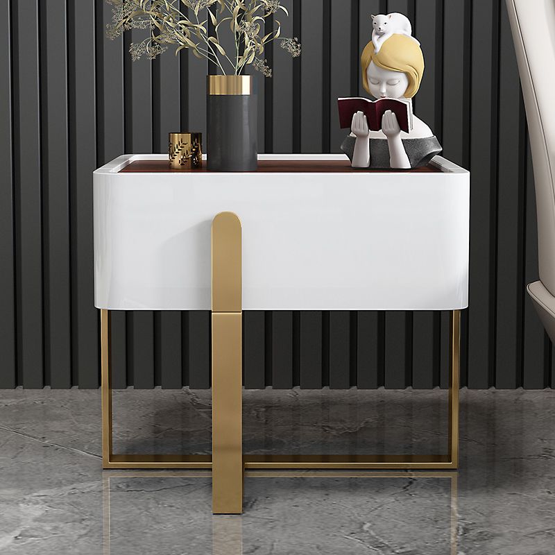 20 inch lang nachtkastje 1-lader imitatie houten glamour bed nachtkastje met benen