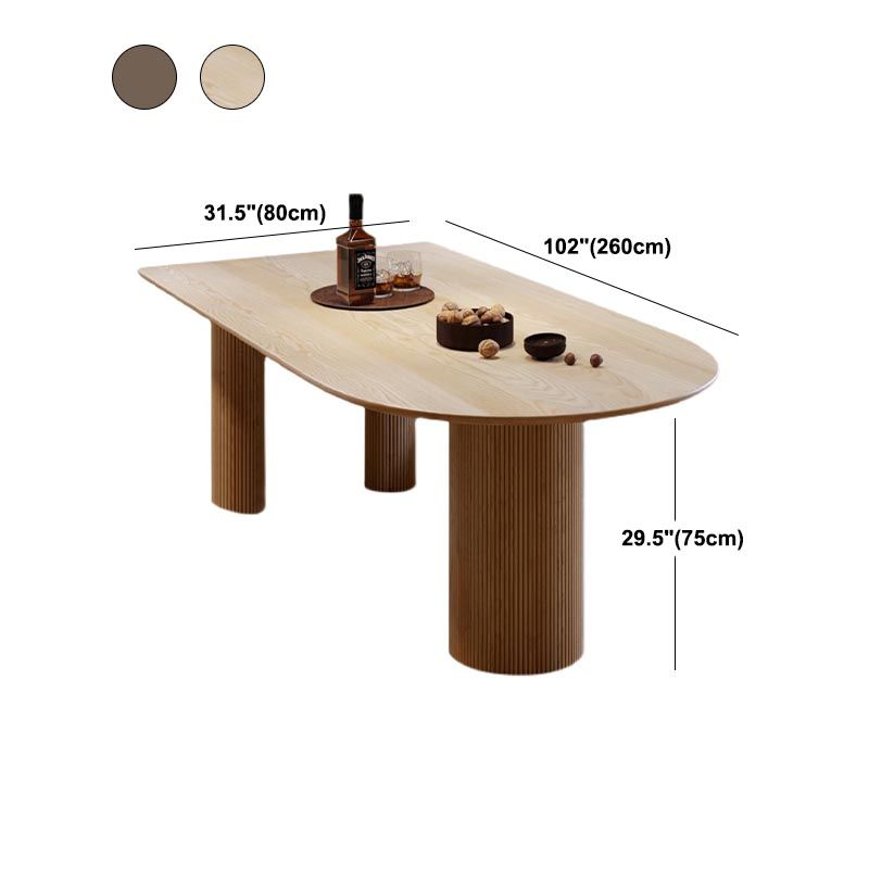 Modern Wood Top Oval Dinette Table Wood Base Dining Table for Living Room Clearhalo 'Dining Tables & Seating' 'Dining Tables' 'dining_table' 'furn' 'furn_dining_table' 'Furniture' 'furniture_dining_table' 'Kitchen & Dining Furniture' 'kitchen' 'kitchen_dining_table' 1200x1200_0b0b0760-788c-4ffd-b2b2-e46b47c3db3c
