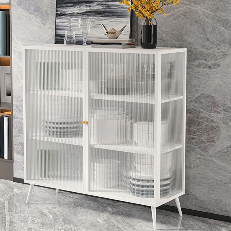 42'' Height Buffet Server Glass 2 Doors Metal Frame Dining Server for Living Room Clearhalo 'buffet_sideboard' 'Buffets & Sideboards' 'furn' 'furn_buffet_sideboard' 'Furniture' 'Kitchen & Dining Furniture' 1200x1200_0b0ca99f-3734-408b-80ea-419895b85319