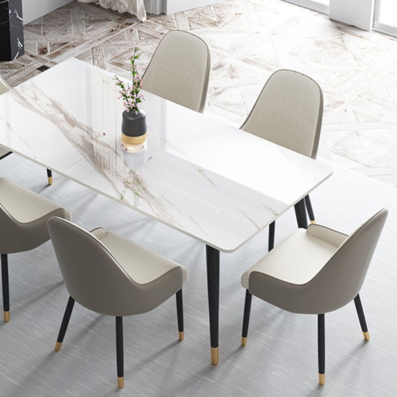 Industrial 4 Legs Dining Table Rectangle Dining Table for Kitchen Clearhalo 'Dining Tables & Seating' 'Dining Tables' 'dining_table' 'furn' 'furn_dining_table' 'Furniture' 'Kitchen & Dining Furniture' 1200x1200_0b0cae87-f807-43e7-b654-7cc6b326072b