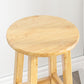 Contemporary Backless Rubberwood Stool Natural Footrest Barstool
