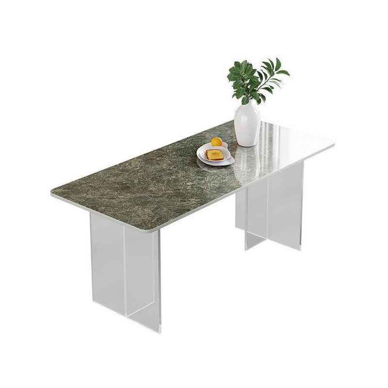 Moderna 1/4/5/7 Piezas Juego de comedor Rectangle Table de comedor de piedra para comedor