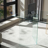 Rectangle Double Pedestal Home Furniture Clear Glass Dining Room Collection Clearhalo ' dining_table' 'Dining Tables & Seating' 'Dining Tables' 'furn' 'furn_dining_table' 'Furniture' 'furniture_dining_table' 'Kitchen & Dining Furniture' 'kitchen&dining_furn' 'kitchen' 'kitchen_dining_table' 1200x1200_0b0fe09d-68e7-4a25-b88c-054d32d5e7bd