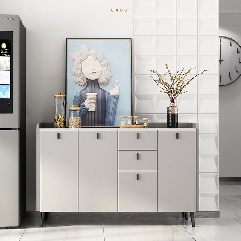 Zeitgenössischer Essserver mit Schubladen grauer Sideboardtisch