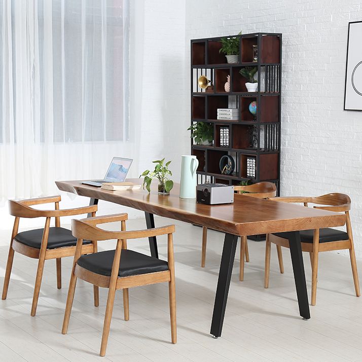 Solid Wood Work Table Home Office Free Form Modern Writing Desk Clearhalo 'furn' 'furn_office_desk' 'Furniture' 'Office Desks' 'Office Furniture' 'office_desk' 1200x1200_0b1193df-d180-4937-a1dd-945b85216f8d
