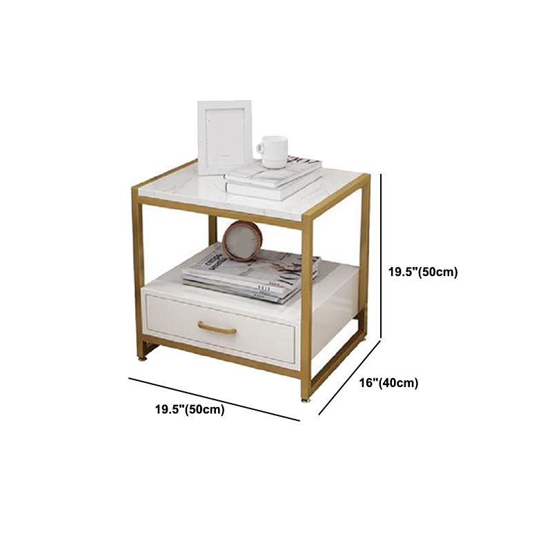 Metal and Wood Bedside Cabinet Modern Minimalist Open Bedside Table with Legs Clearhalo 'Bedroom Furniture' 'furn' 'furn_night_stand' 'Furniture' 'night_stand' 'Nightstands' 1200x1200_0b121c57-1ef7-4a26-a786-88e0e8ca287e