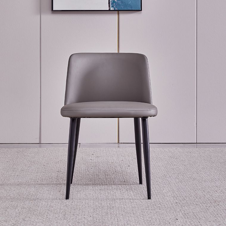 Eigentijdse keukenstoelen armloze zijstoel met metalen benen