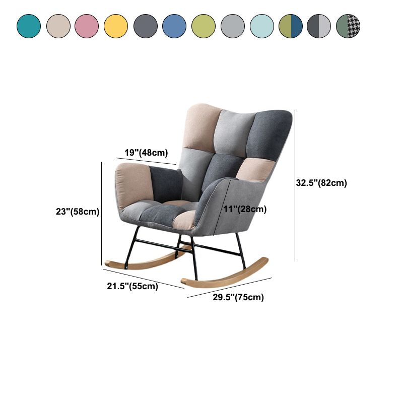 Modern Rocker Chair Upholstered Dark Legs Glider Button-Tufted Clearhalo 'Chairs & Seating' 'furn' 'furn_rocking_chairs' 'Furniture' 'Living Room Furniture' 'Rocking Chairs' 'rocking_chairs' 1200x1200_0b137861-0578-4e92-a2c0-a2f41b67dfc9