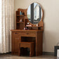 Vanity di trucco in piedi in legno solido Doppio cassetto tradizionale