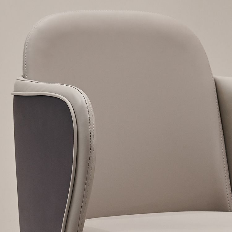 Faux leer en massief hout modern dineren accentstoel voor thuis