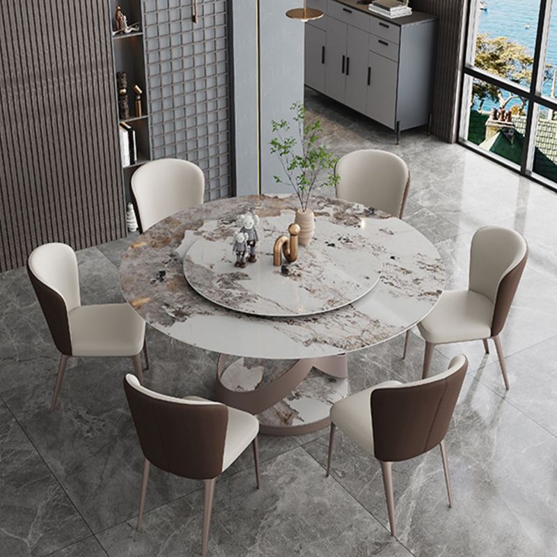 Modern Home Sintered Stone Table Round Pedestal Dining Table Clearhalo 'Dining Tables & Seating' 'Dining Tables' 'dining_table' 'furn' 'furn_dining_table' 'Furniture' 'furniture_dining_table' 'Kitchen & Dining Furniture' 1200x1200_0b17a3ec-0ade-4414-9555-554055fbf75b