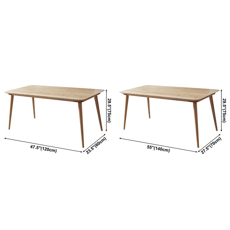 Ash Wood Rectangle Table Modern Dining Table with 4 Legs for Restaurant, in Nature Clearhalo ' dining_table' 'Dining Tables & Seating' 'Dining Tables' 'furn' 'furn_dining_table' 'Furniture' 'furniture_dining_table' 'Kitchen & Dining Furniture' 'kitchen&dining_furn' 'kitchen' 'kitchen_dining_table' 1200x1200_0b18d7dd-a771-417f-aa0b-1176efd35ff8