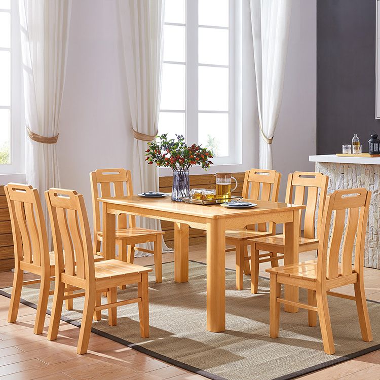 Mid-Century Modern Solid Wood Dining Table Beech Wood Top Table with 4 Legs Clearhalo ' dining_table' 'Dining Tables & Seating' 'Dining Tables' 'furn' 'furn_dining_table' 'Furniture' 'furniture_dining_table' 'Kitchen & Dining Furniture' 'kitchen&dining_furn' 'kitchen' 'kitchen_dining_table' 1200x1200_0b1939a0-5a3f-45b8-91e6-310da7c4b8c6