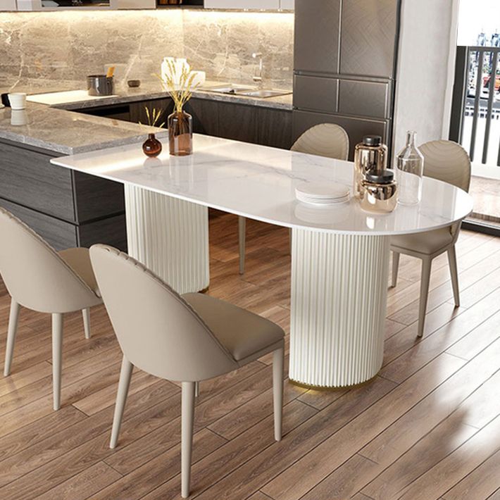 Metal Contemporary Free Form Dining Table White Sintered Stone Top Table for Dining Room Clearhalo ' dining_table' 'Dining Tables & Seating' 'Dining Tables' 'furn' 'furn_dining_table' 'Furniture' 'furniture_dining_table' 'Kitchen & Dining Furniture' 'kitchen&dining_furn' 'kitchen' 'kitchen_dining_table' 1200x1200_0b196edf-b7ed-44d0-815d-88310b4b81bd