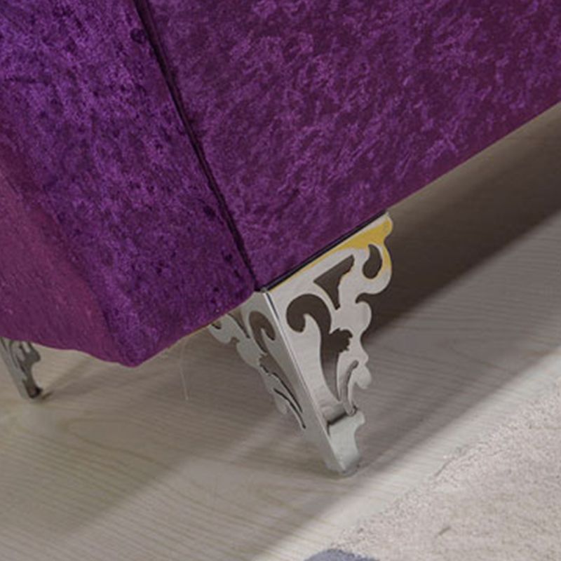 Tufted Split-Back Sofa Velvet Flared Arm Curved Sofa 33.46 inch High