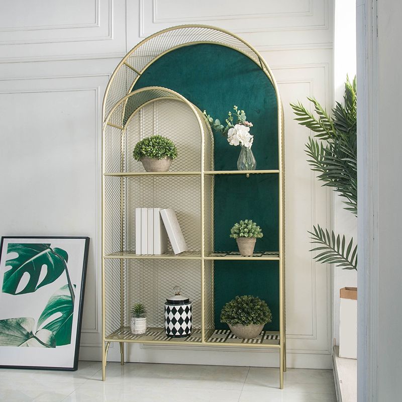 Metal 3 Shelf Shelf Bookcase Gold and Black Bookshelf 11.8" Wide