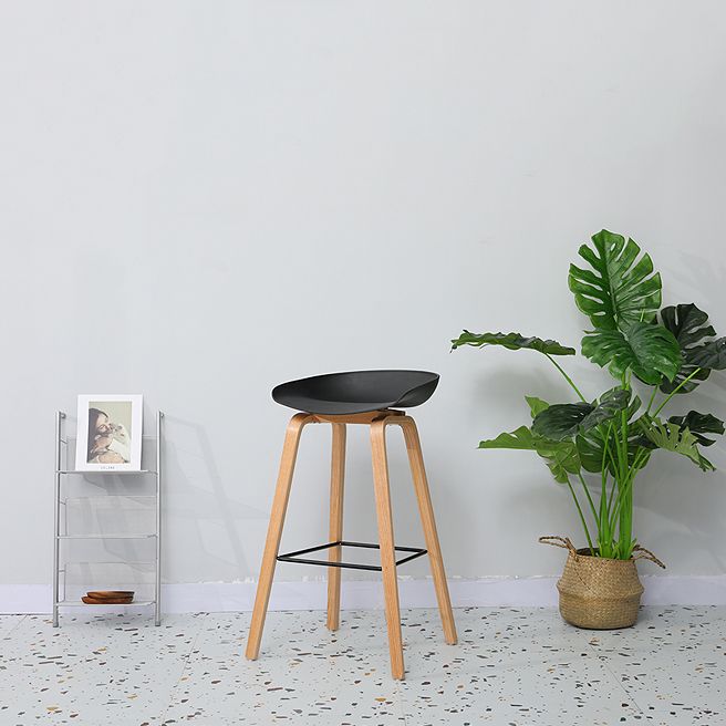 30-inch Modern Beech Wood Barstool Simple Backless Indoor Tall Stool with Plastic Seat Clearhalo 'Bar Furniture' 'Bar Stools' 'bar_stools' 'furn' 'furn_bar_stools' 'Furniture' 'furniture_bar_stools' 'Kitchen & Dining Furniture' 1200x1200_0b1b4381-4882-4d1b-bbc4-5c12b5898813