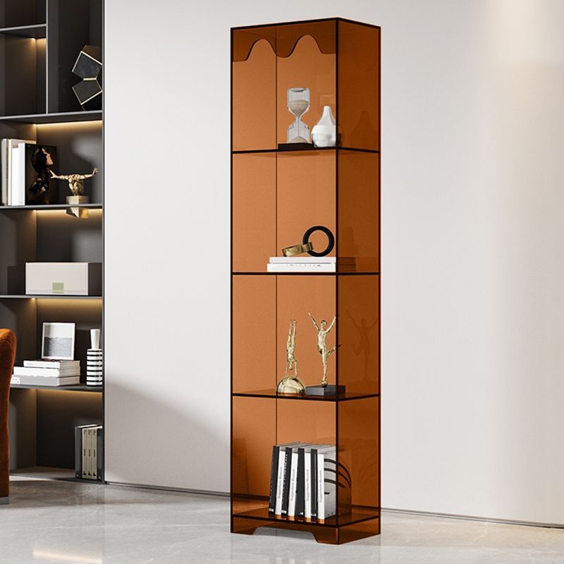Acrylic Standard Bookshelf Closed Back Glam Bookcase with Shelves