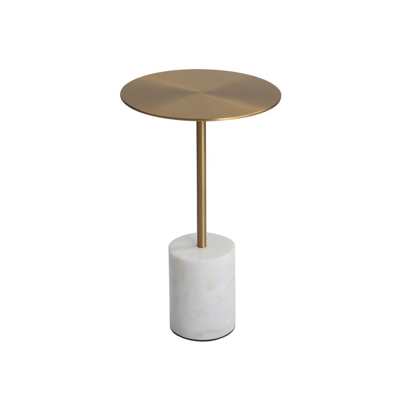Marble Pedestal End Table Metal Black/ Gold Round Side End Table Clearhalo 'Coffee & Accent Tables' 'End & Side Tables' 'end_side_table' 'end_side_tables' 'furn' 'furn_end_side_tables' 'Furniture' 'furniture_end_side_table' 'Living Room Furniture' 1200x1200_0b1d1376-8bea-4500-9053-6d405f4fe84a