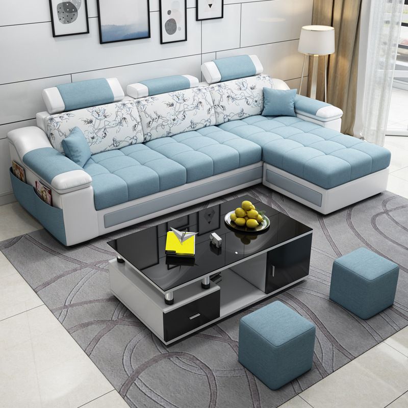 Pillow Top Arm Modular Settee Furniture 3-seater Sofa and Chaise with Pillows Clearhalo 'furn' 'furn_sectionals' 'Furniture' 'furniture_sectionals' 'kitchen' 'kitchen_sectionals' 'Living Room Furniture' 'Sectionals' 1200x1200_0b1d5c5d-02fd-443a-ad99-2e55a8742171
