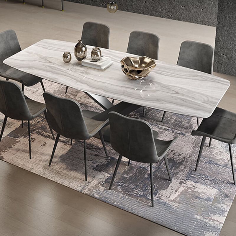Traditional Luxury Table Metal Base Rectangle Dining Table for Home Clearhalo 'Dining Tables & Seating' 'Dining Tables' 'dining_table' 'furn' 'furn_dining_table' 'Furniture' 'Kitchen & Dining Furniture' 1200x1200_0b1d9340-8422-4dcd-97de-1582e3c3f3ed