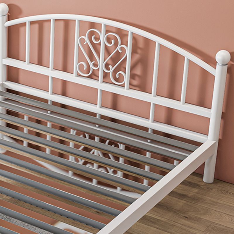 Modern Finish Metallic Open-Frame Bed Glam Wire-Grid Iron Bed Frame with Headboard