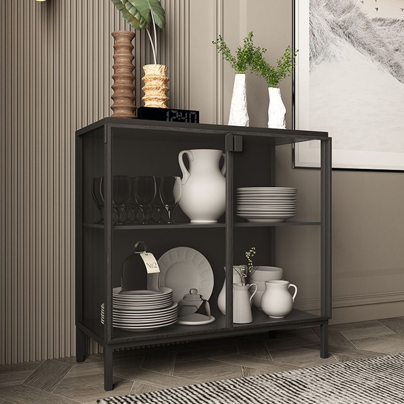 Contemporary Metal China Cabinet Glass Doors Display Cabinet with Doors