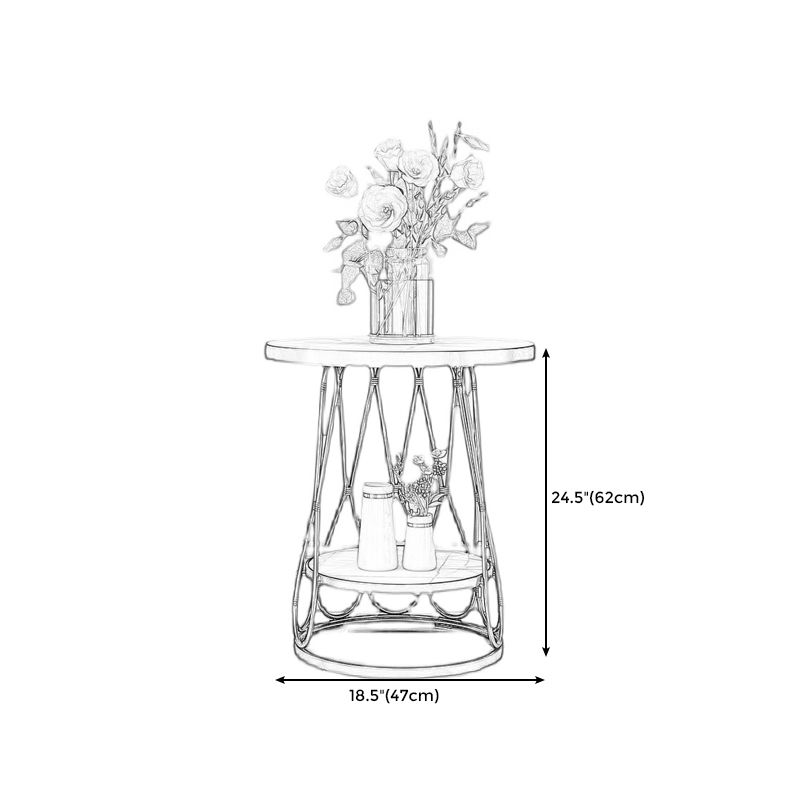 Round Faux Marble Side Table 47"L X 47"W X 62"H Iron Block Side End Snack Table Clearhalo 'Coffee & Accent Tables' 'End & Side Tables' 'end_side_table' 'end_side_tables' 'furn' 'furn_end_side_tables' 'Furniture' 'furniture_end_side_table' 'Living Room Furniture' 1200x1200_0b2021d1-91ee-4afb-9fb1-4d66bccd0056