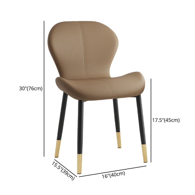 Leather Contemporary Home Side Chair Wingback Matte Finish Dining Chair Clearhalo ' kitchen&dining_furn' 'Dining Chairs' 'Dining Tables & Seating' 'dining_chair' 'furn' 'furn_dining_chair' 'Furniture' 'furniture_dining_chair' 'Kitchen & Dining Furniture' 'kitchen' 1200x1200_0b21b90e-17fd-426e-a6b5-0a9c26563a95
