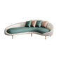 Contemporary Seating Faux Leather Living Room Tuxedo Arm Curved