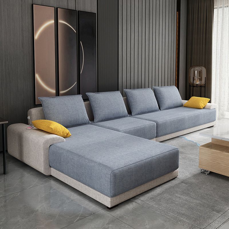 Modern Cushions Pillow Top Arm Sectional with Slipcovered for Living Room Clearhalo 'furn' 'furn_sectionals' 'Furniture' 'furniture_sectionals' 'kitchen' 'kitchen_sectionals' 'Living Room Furniture' 'Sectionals' 1200x1200_0b24d1ee-73ef-482c-9061-fd413a1e99bb