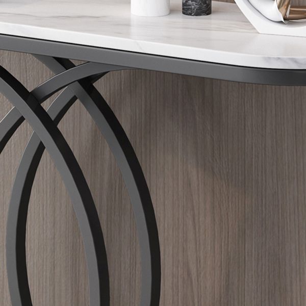 Table de consola de media luna glamera mesa de sofá de consola de hierro para hall