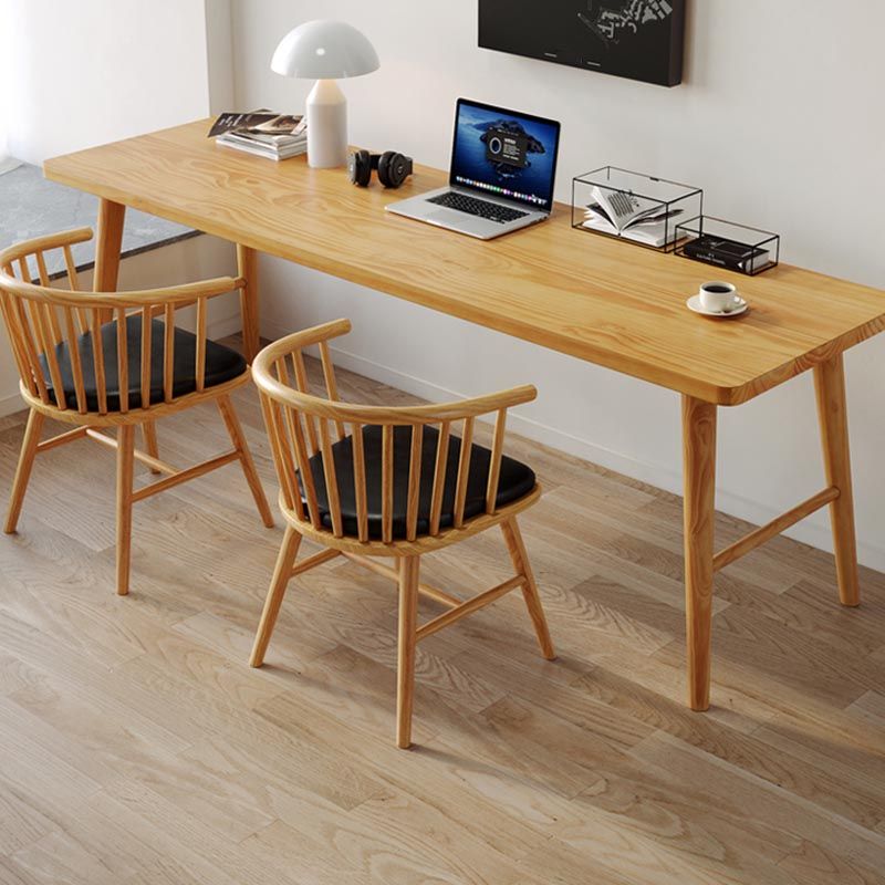 Modern Rectangular Writing Desk Wooden Home Use Office Desk with H-Shape Base Clearhalo 'furn' 'furn_office_desk' 'Furniture' 'Office Desks' 'Office Furniture' 'office_desk' 1200x1200_0b25e2df-a1f4-4986-8078-9e4e5e3564dc