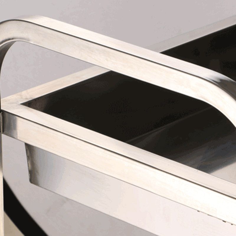 Moderno carrello da cucina in metallo in metallo aperto carrello da cucina in argento