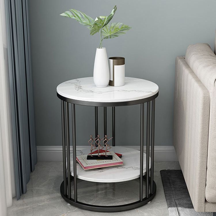Contemporary Faux Marble Accent Table Nightstand 21.65" Tall Bed Nightstand Clearhalo 'Bedroom Furniture' 'furn' 'furn_night_stand' 'Furniture' 'night_stand' 'Nightstands' 1200x1200_0b272559-f33f-4b5d-ad37-d9deba011936